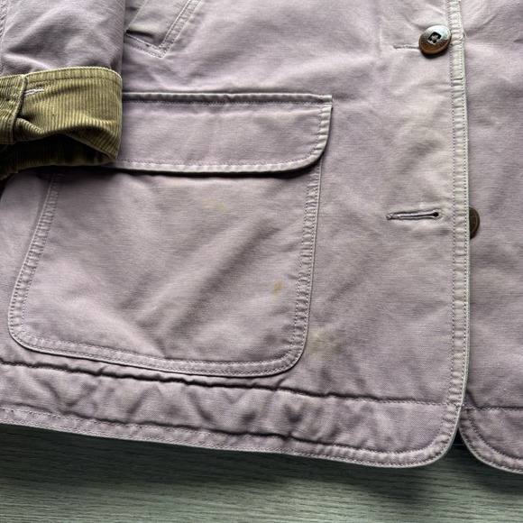 VTG LL Bean Womens Barn Coat Purple Quilt Lined Chore Work Jacket Faded XL - Picture 8 of 9